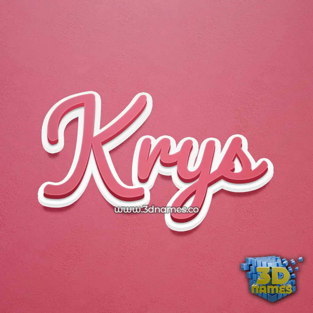 krys in Red Scribble style - 3D name wallpaper