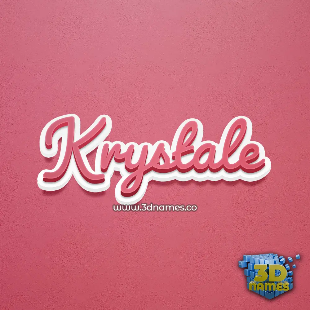 krystale in Red Scribble style - 3D name wallpaper