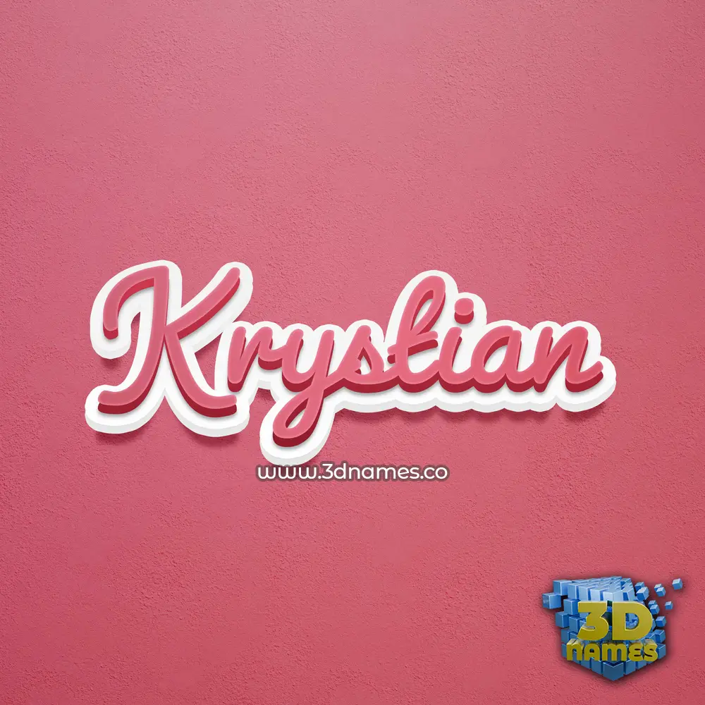 krystian in Red Scribble style - 3D name wallpaper