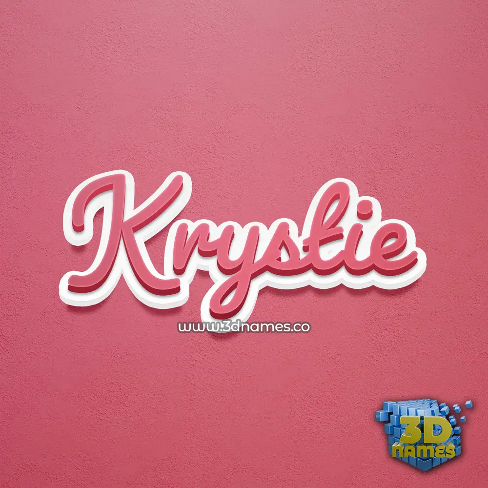 krystie in Red Scribble style - 3D name wallpaper
