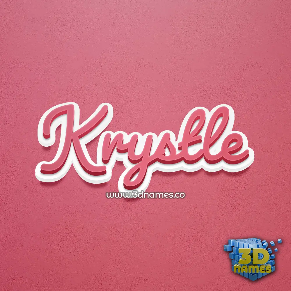 krystle in Red Scribble style - 3D name wallpaper