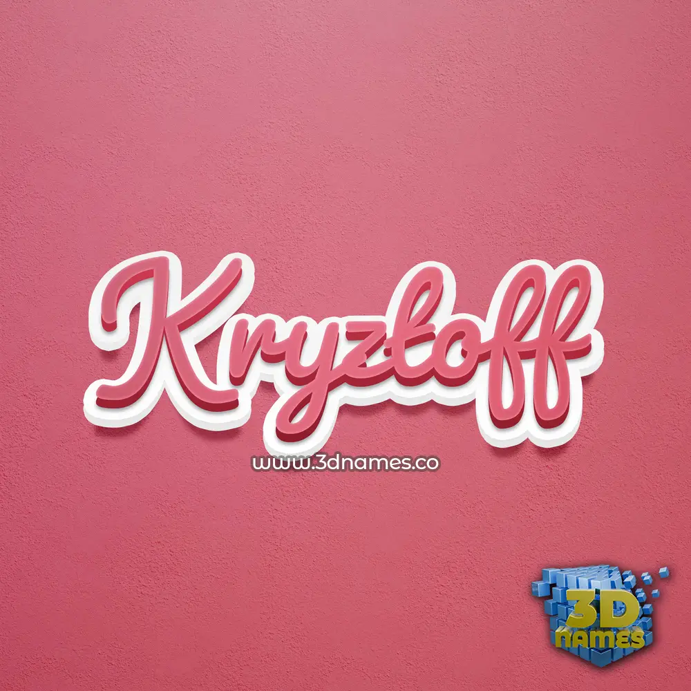 kryztoff in Red Scribble style - 3D name wallpaper