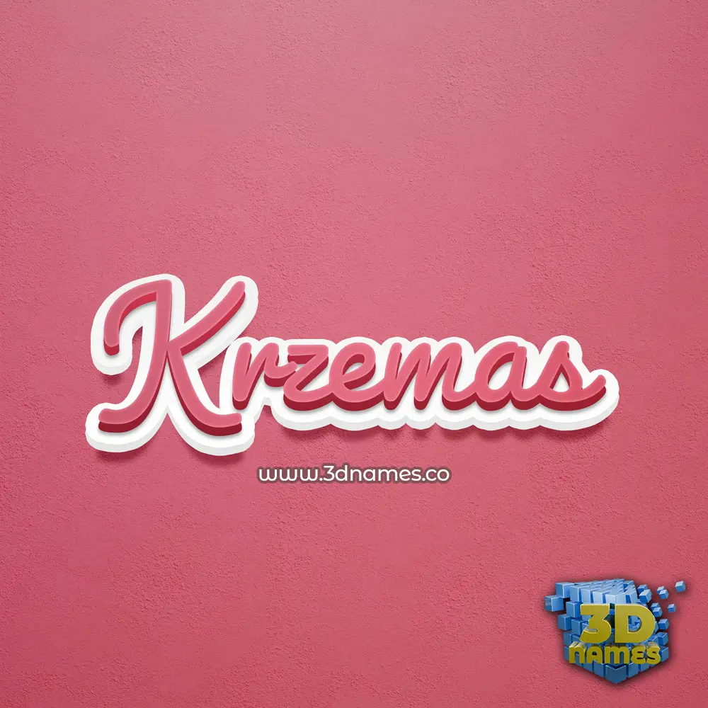 krzemas in Red Scribble style - 3D name wallpaper
