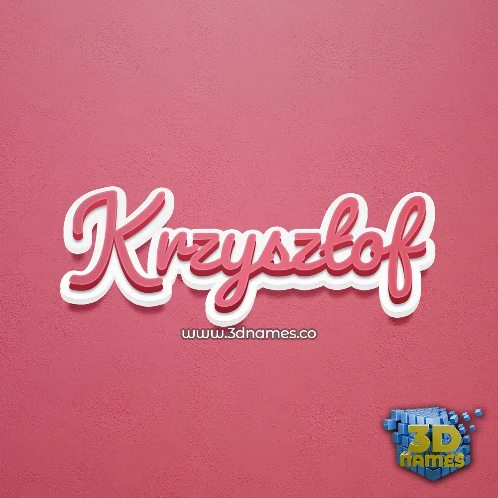 krzysztof in Red Scribble style - 3D name wallpaper