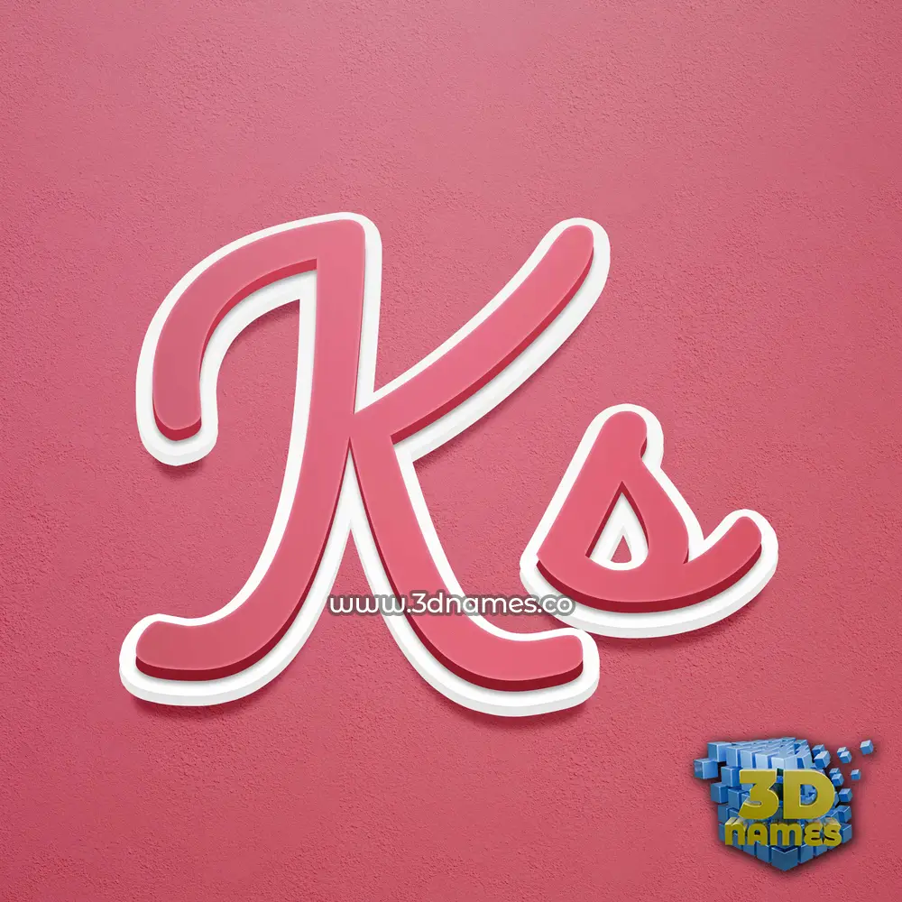 ks in Red Scribble style - 3D name wallpaper