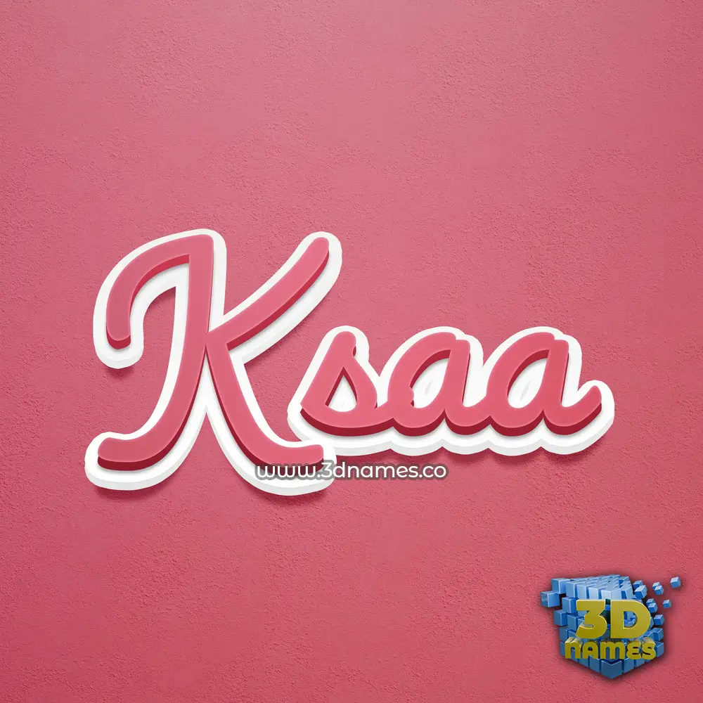 ksaa in Red Scribble style - 3D name wallpaper