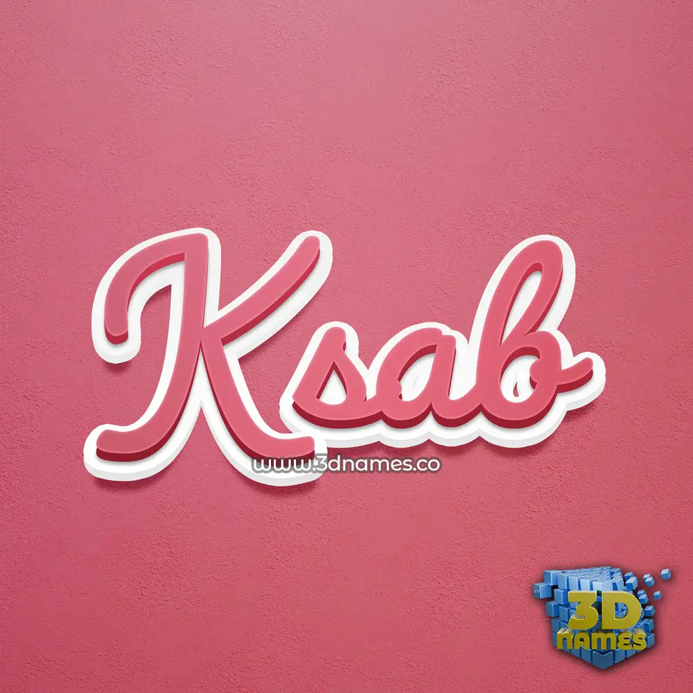 ksab in Red Scribble style - 3D name wallpaper