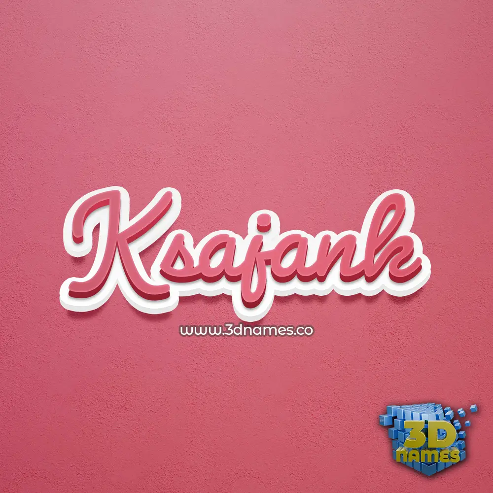 ksajank in Red Scribble style - 3D name wallpaper