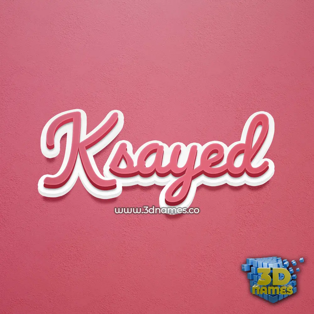 ksayed in Red Scribble style - 3D name wallpaper