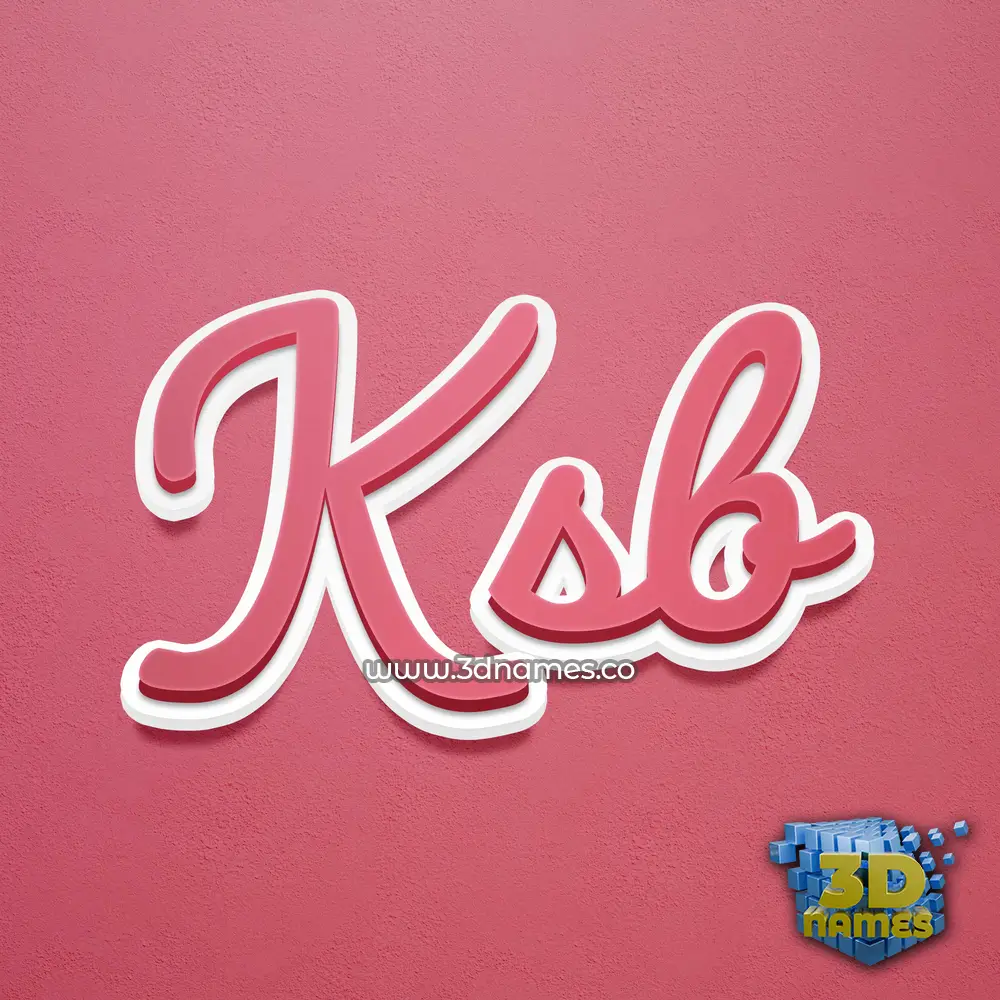 ksb in Red Scribble style - 3D name wallpaper