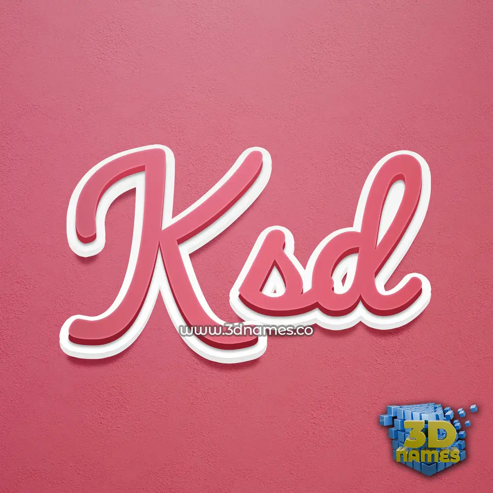 ksd in Red Scribble style - 3D name wallpaper