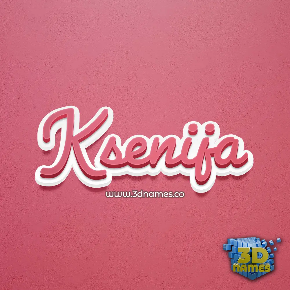 ksenija in Red Scribble style - 3D name wallpaper
