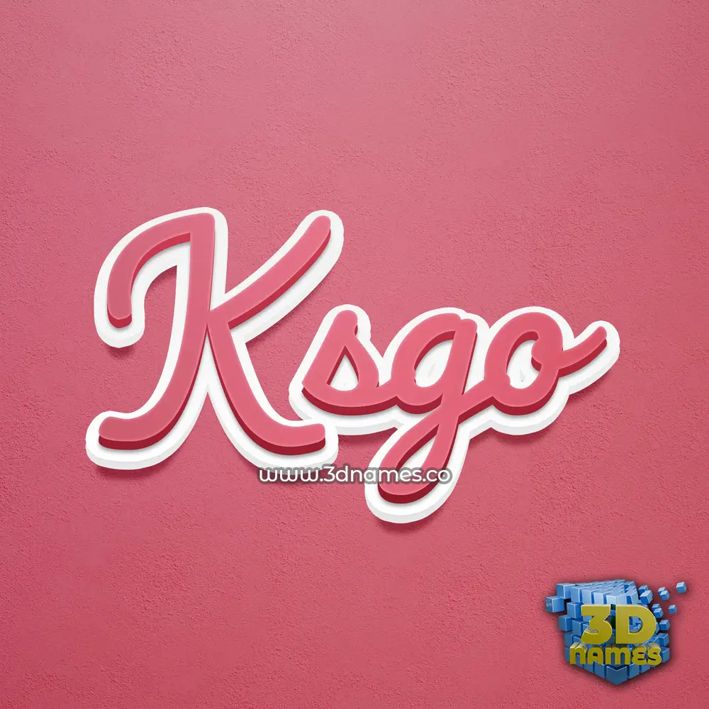 ksgo in Red Scribble style - 3D name wallpaper