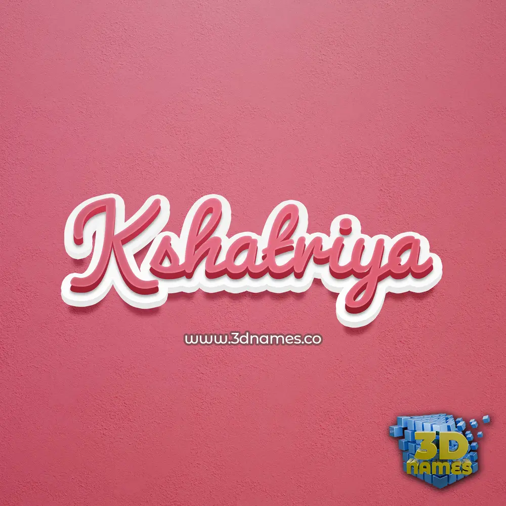 kshatriya in Red Scribble style - 3D name wallpaper