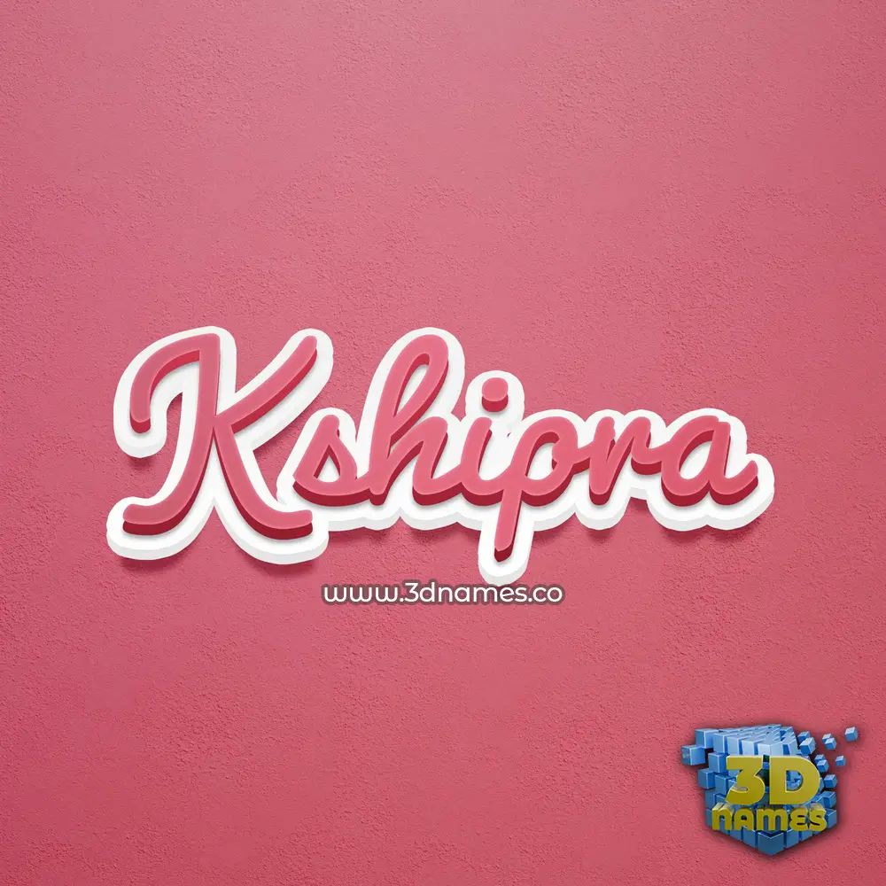 kshipra in Red Scribble style - 3D name wallpaper
