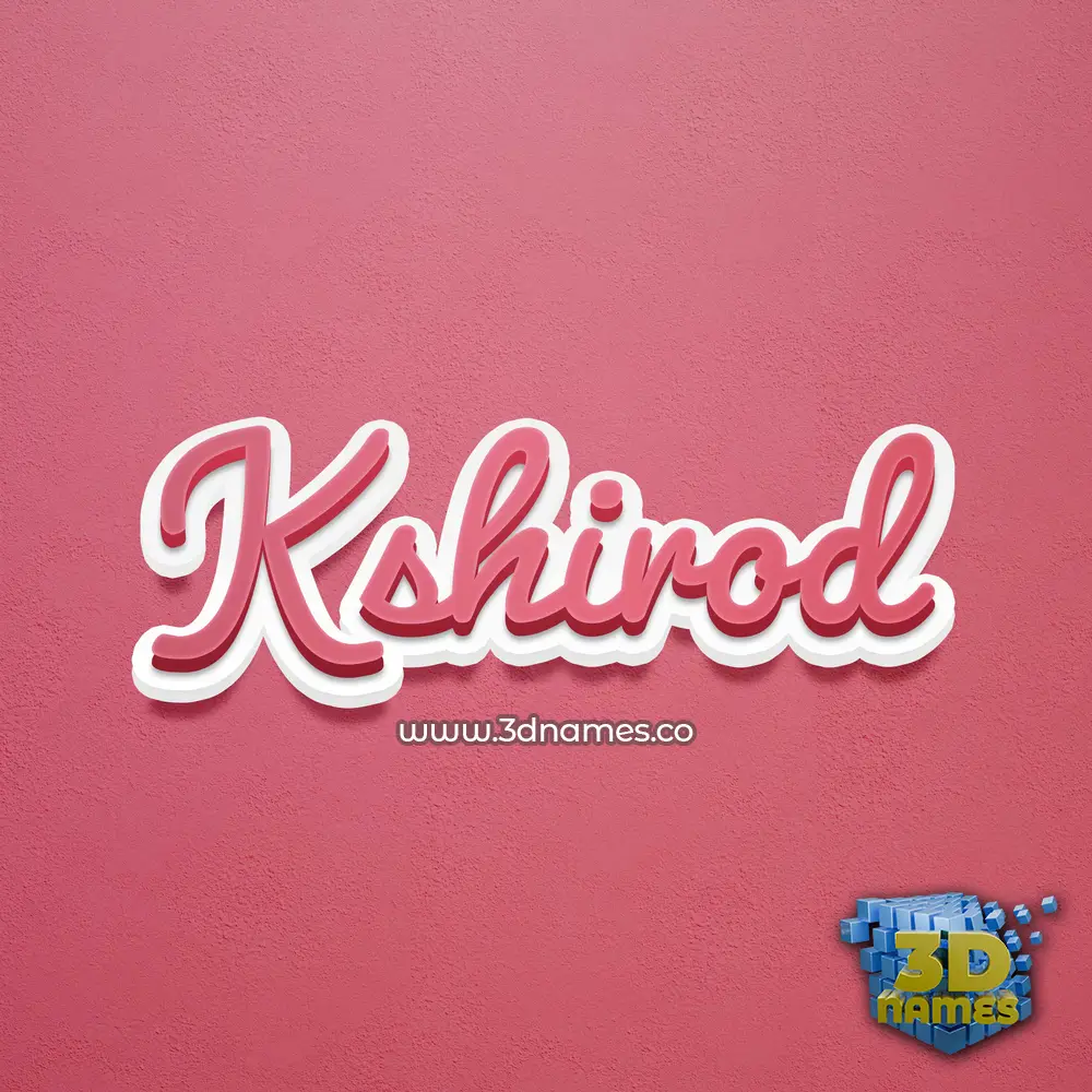 kshirod in Red Scribble style - 3D name wallpaper