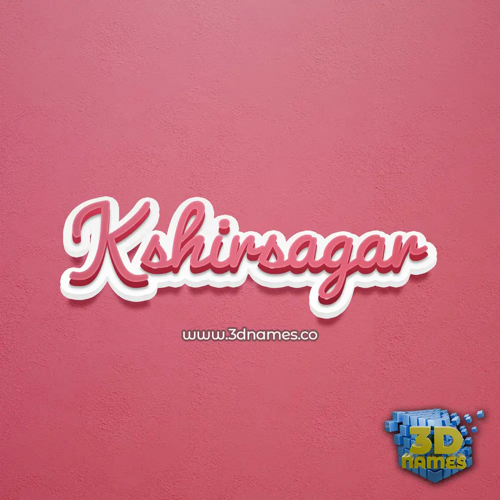 kshirsagar in Red Scribble style - 3D name wallpaper