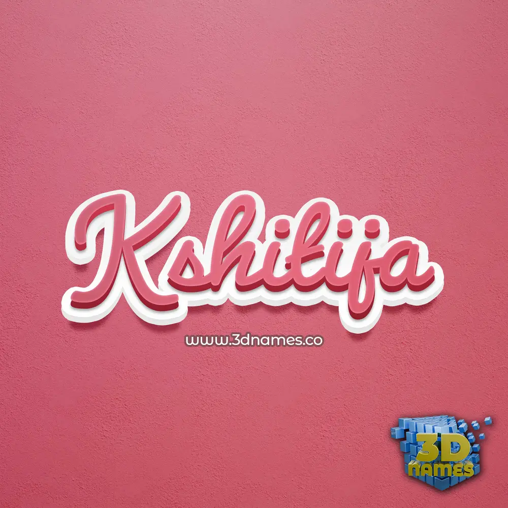 kshitija in Red Scribble style - 3D name wallpaper