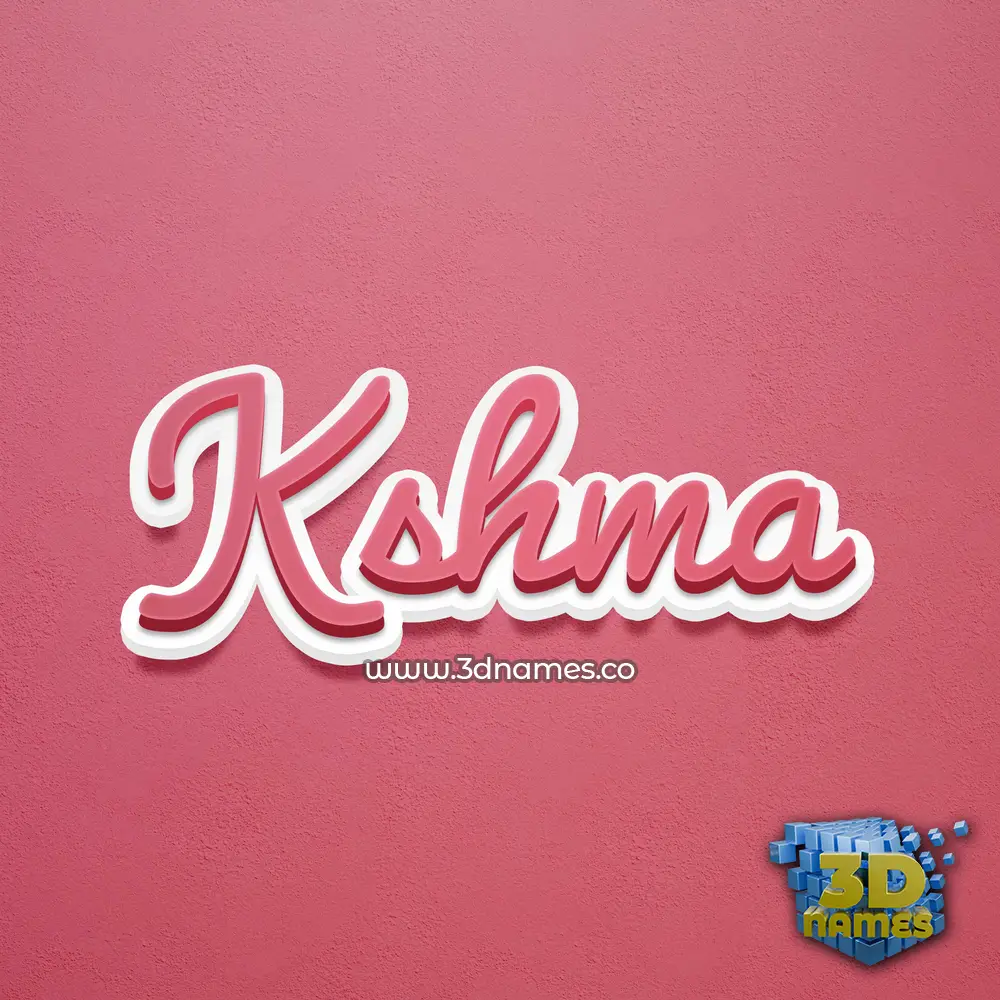 kshma in Red Scribble style - 3D name wallpaper