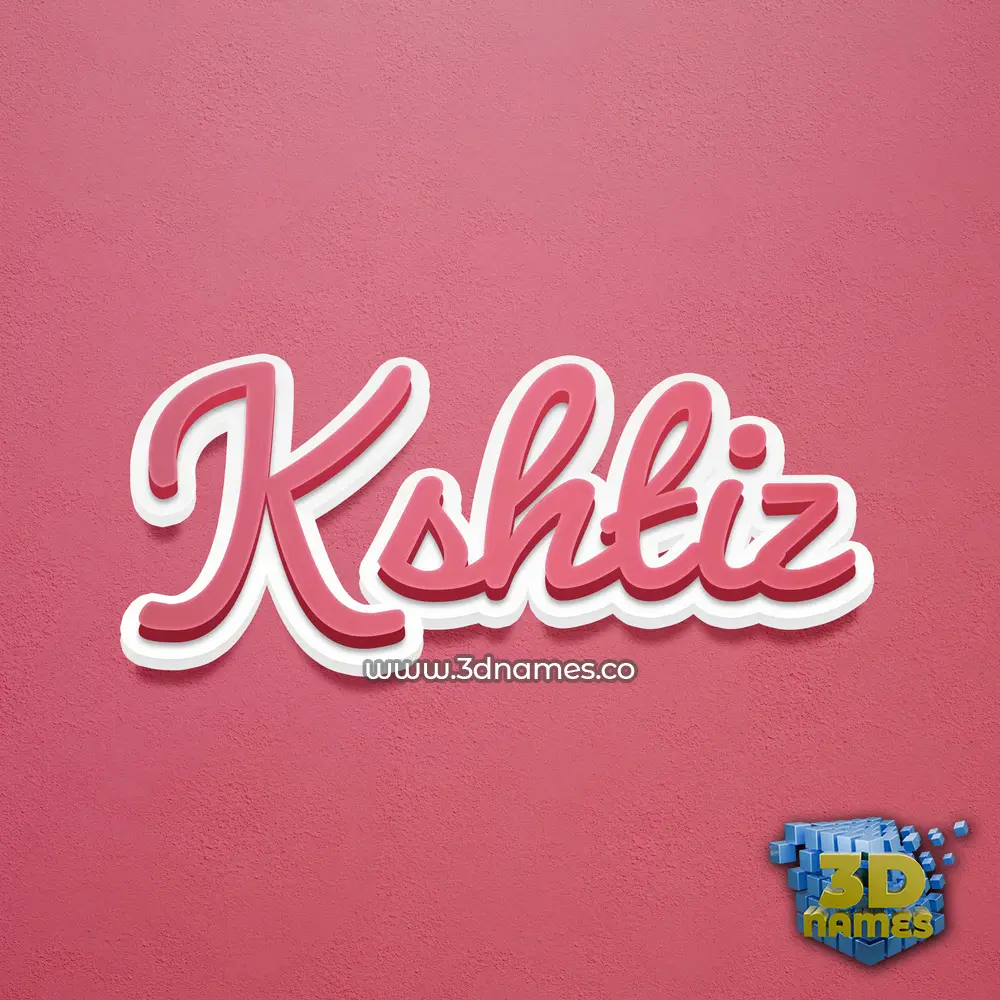 kshtiz in Red Scribble style - 3D name wallpaper