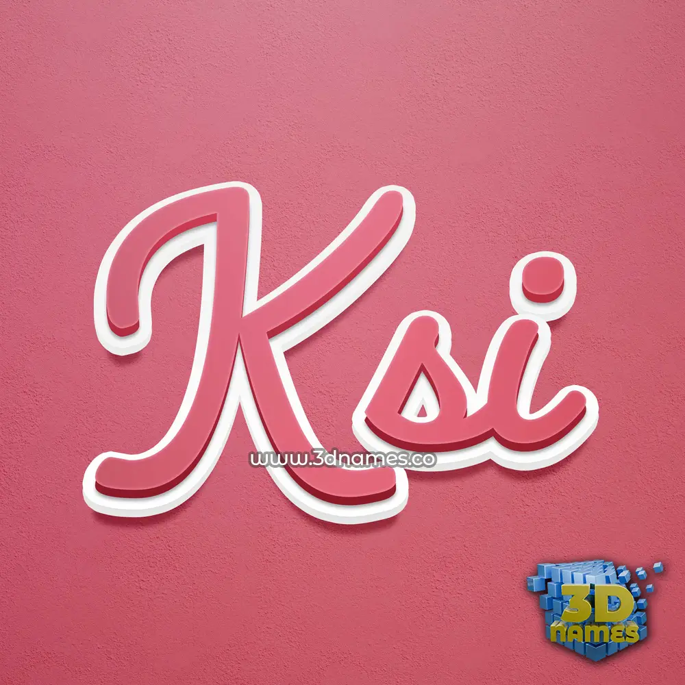 ksi in Red Scribble style - 3D name wallpaper