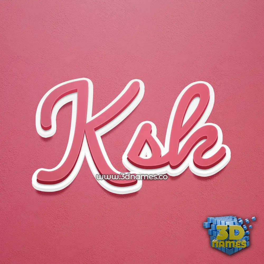 ksk in Red Scribble style - 3D name wallpaper