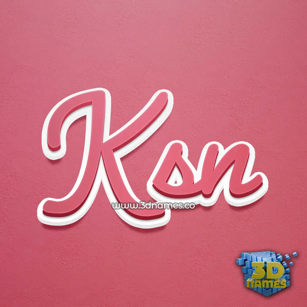 ksn in Red Scribble style - 3D name wallpaper