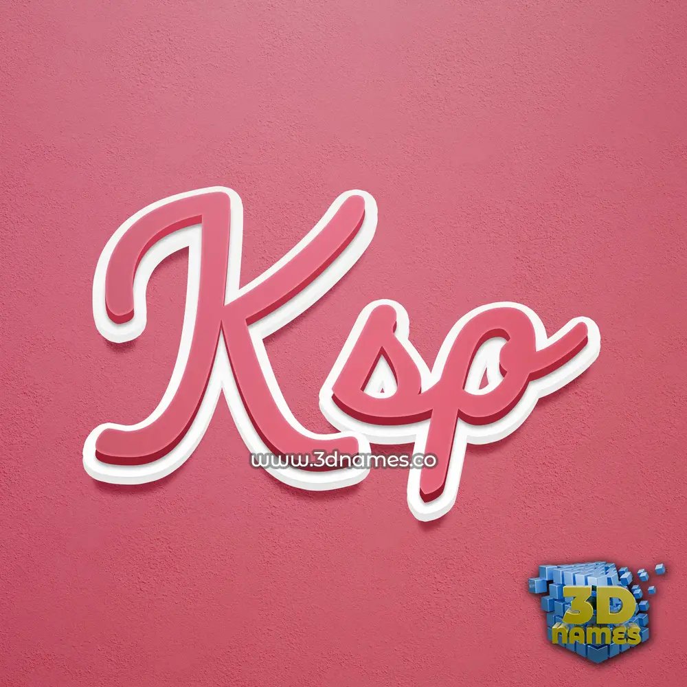 ksp in Red Scribble style - 3D name wallpaper