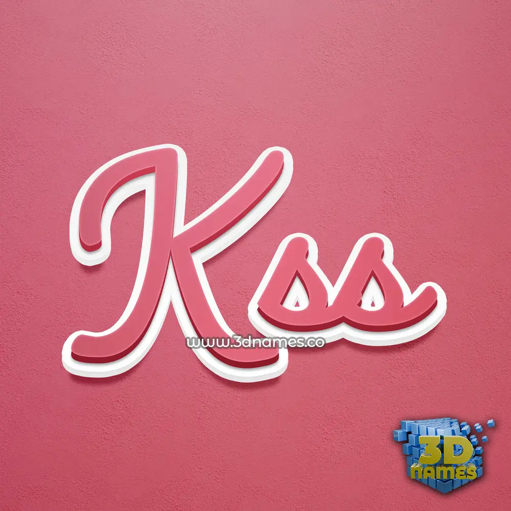 kss in Red Scribble style - 3D name wallpaper