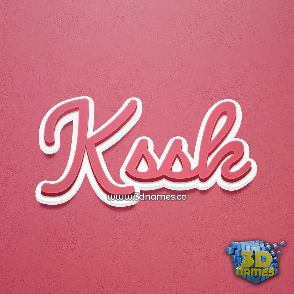 kssk in Red Scribble style - 3D name wallpaper