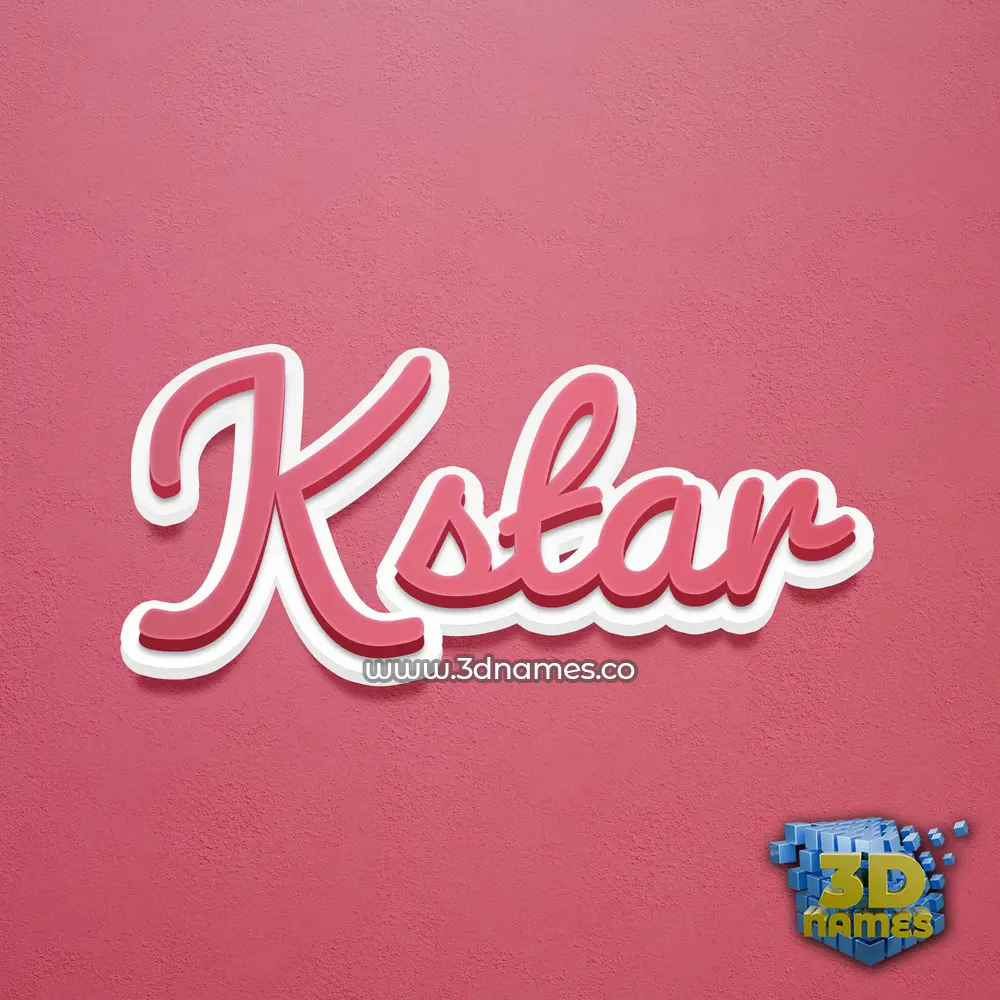kstar in Red Scribble style - 3D name wallpaper
