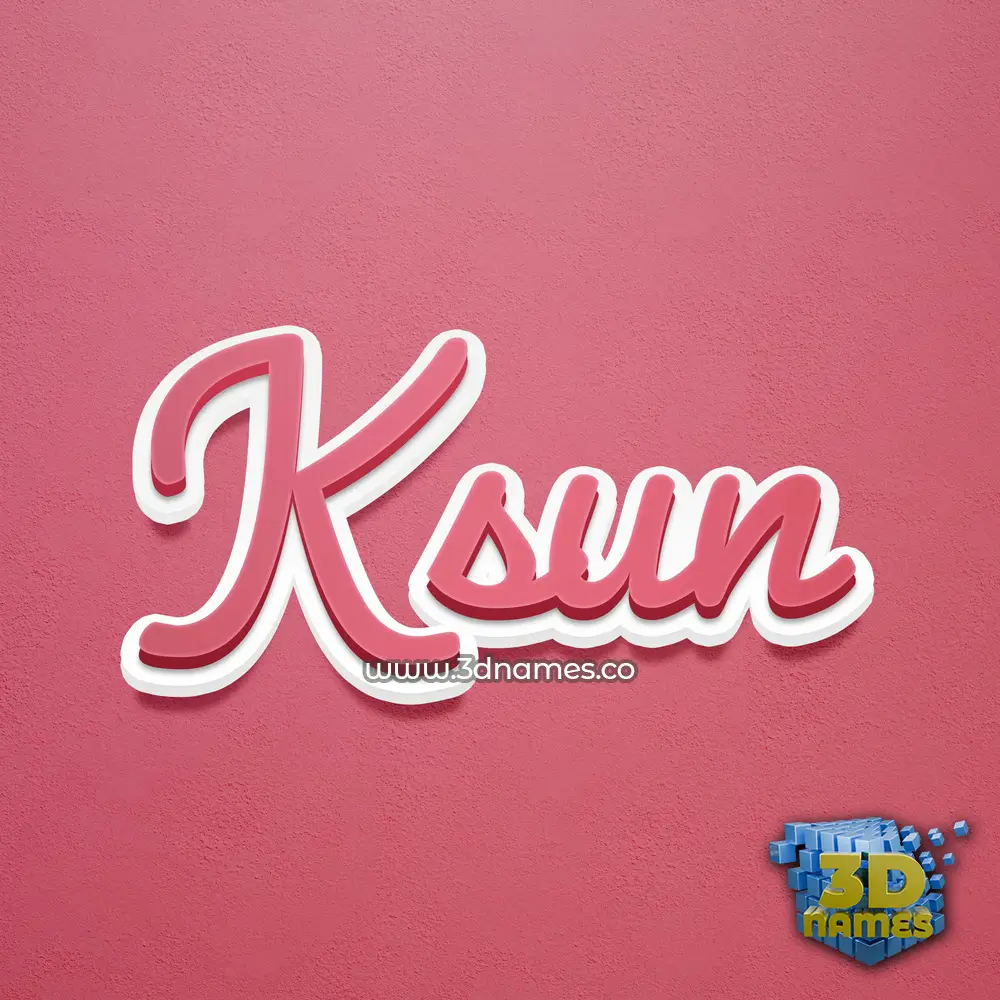 ksun in Red Scribble style - 3D name wallpaper
