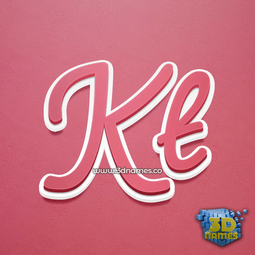 kt in Red Scribble style - 3D name wallpaper