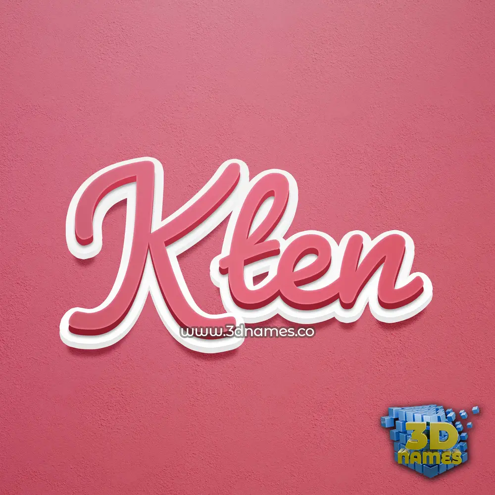 kten in Red Scribble style - 3D name wallpaper