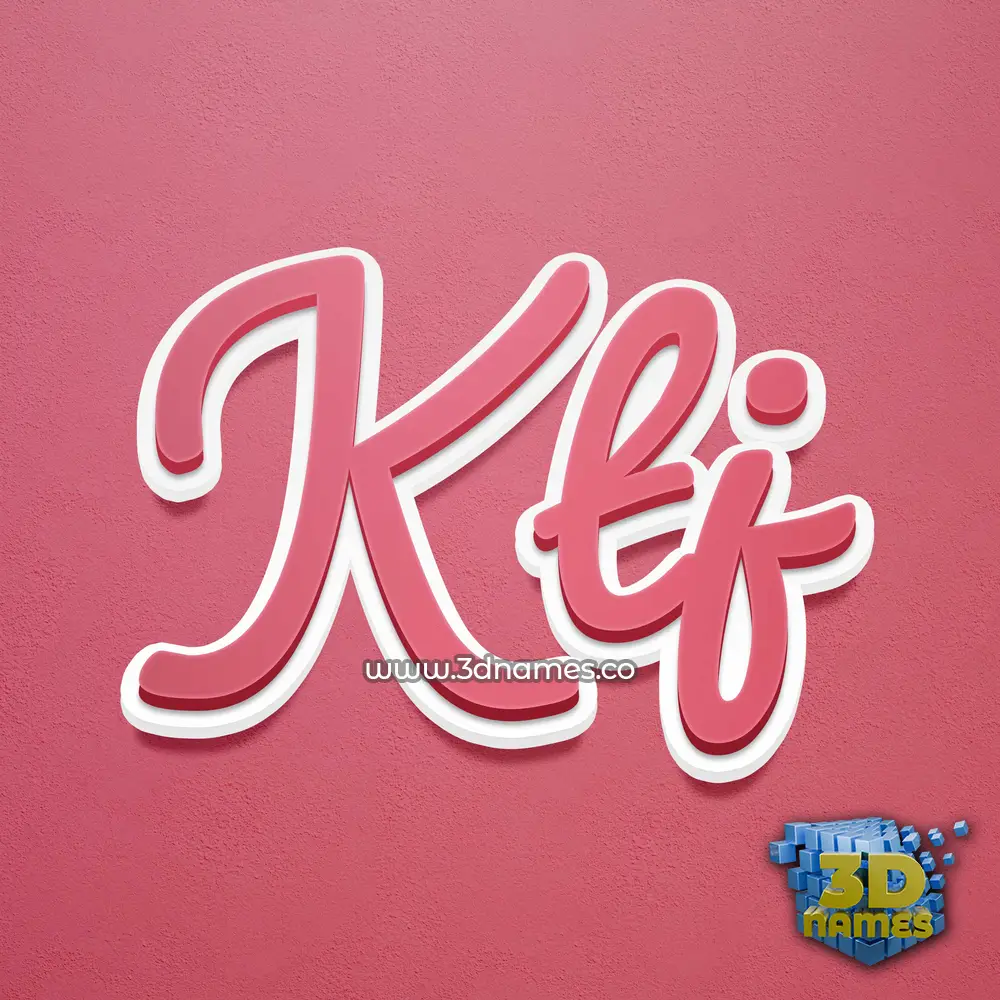 ktj in Red Scribble style - 3D name wallpaper