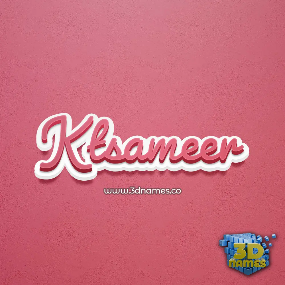 ktsameer in Red Scribble style - 3D name wallpaper
