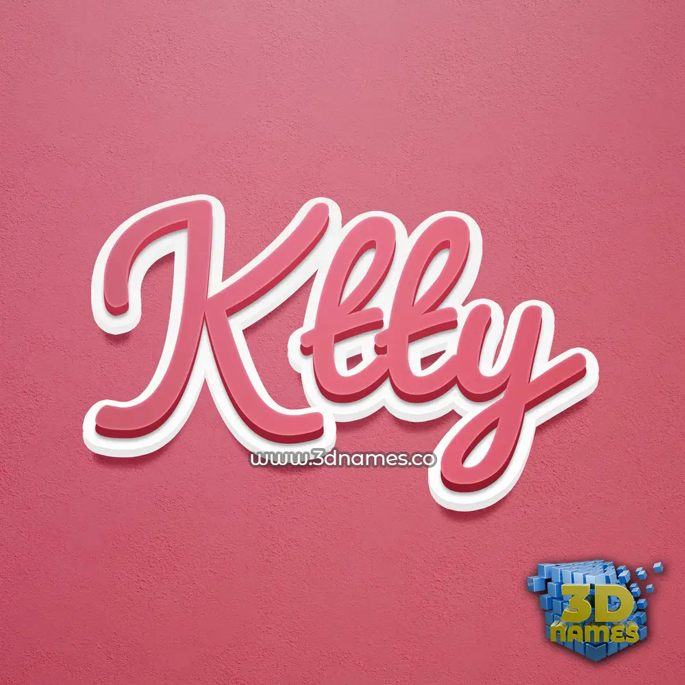 ktty in Red Scribble style - 3D name wallpaper