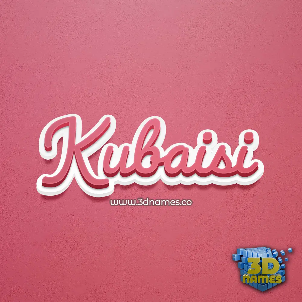 kubaisi in Red Scribble style - 3D name wallpaper