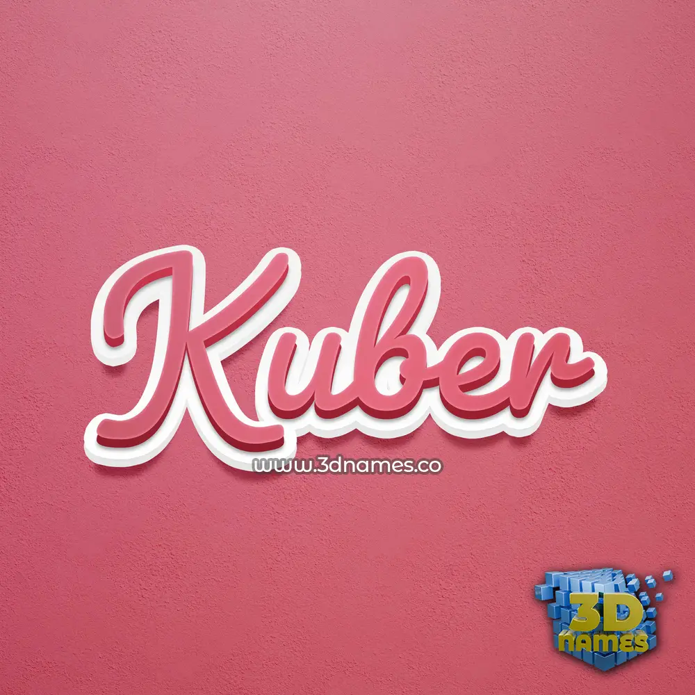 kuber in Red Scribble style - 3D name wallpaper