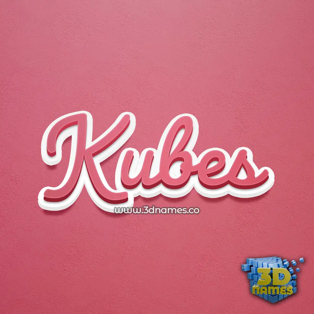 kubes in Red Scribble style - 3D name wallpaper