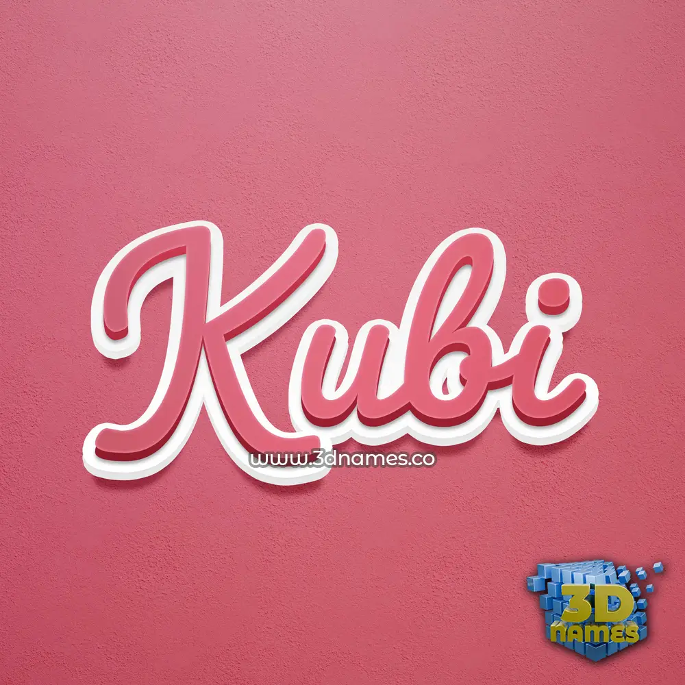 kubi in Red Scribble style - 3D name wallpaper