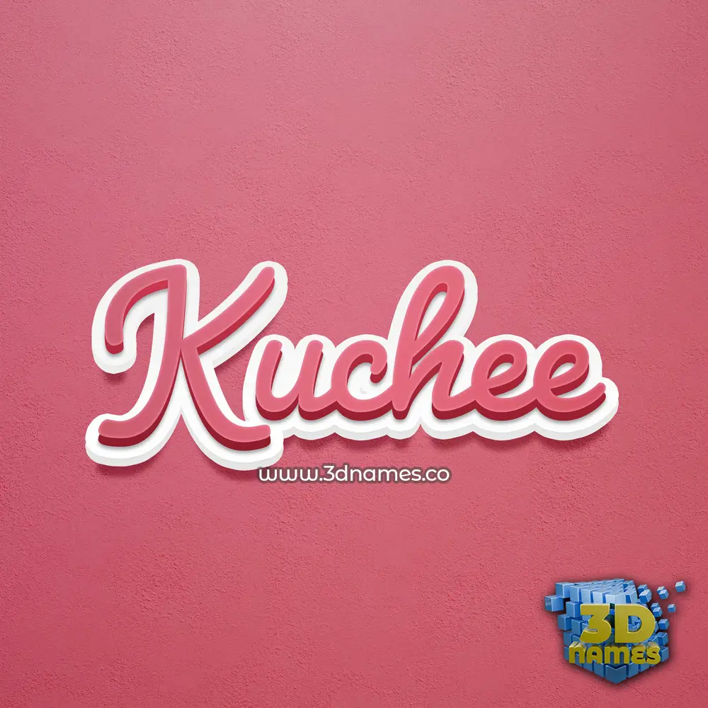kuchee in Red Scribble style - 3D name wallpaper