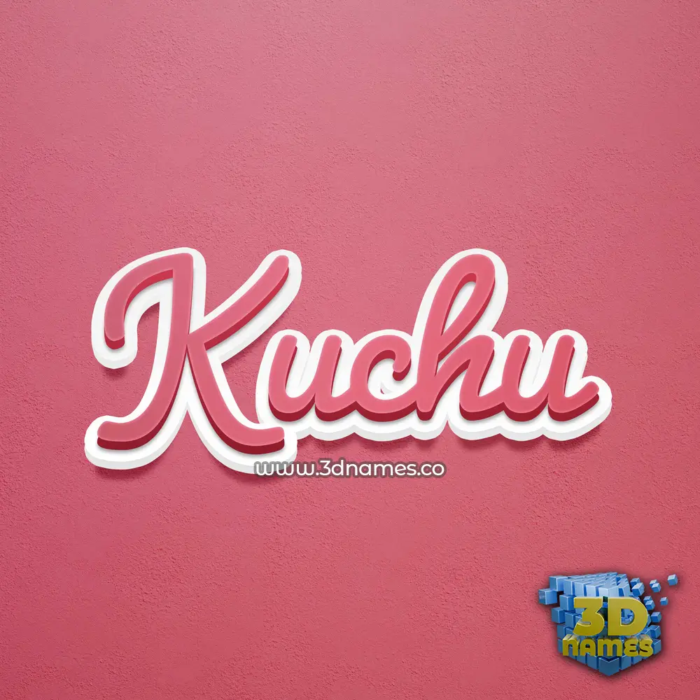 kuchu in Red Scribble style - 3D name wallpaper