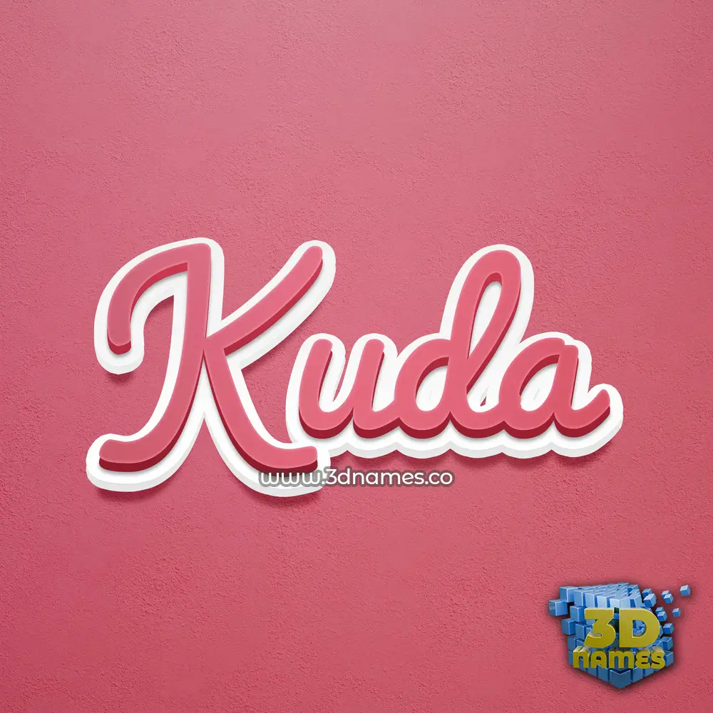 kuda in Red Scribble style - 3D name wallpaper