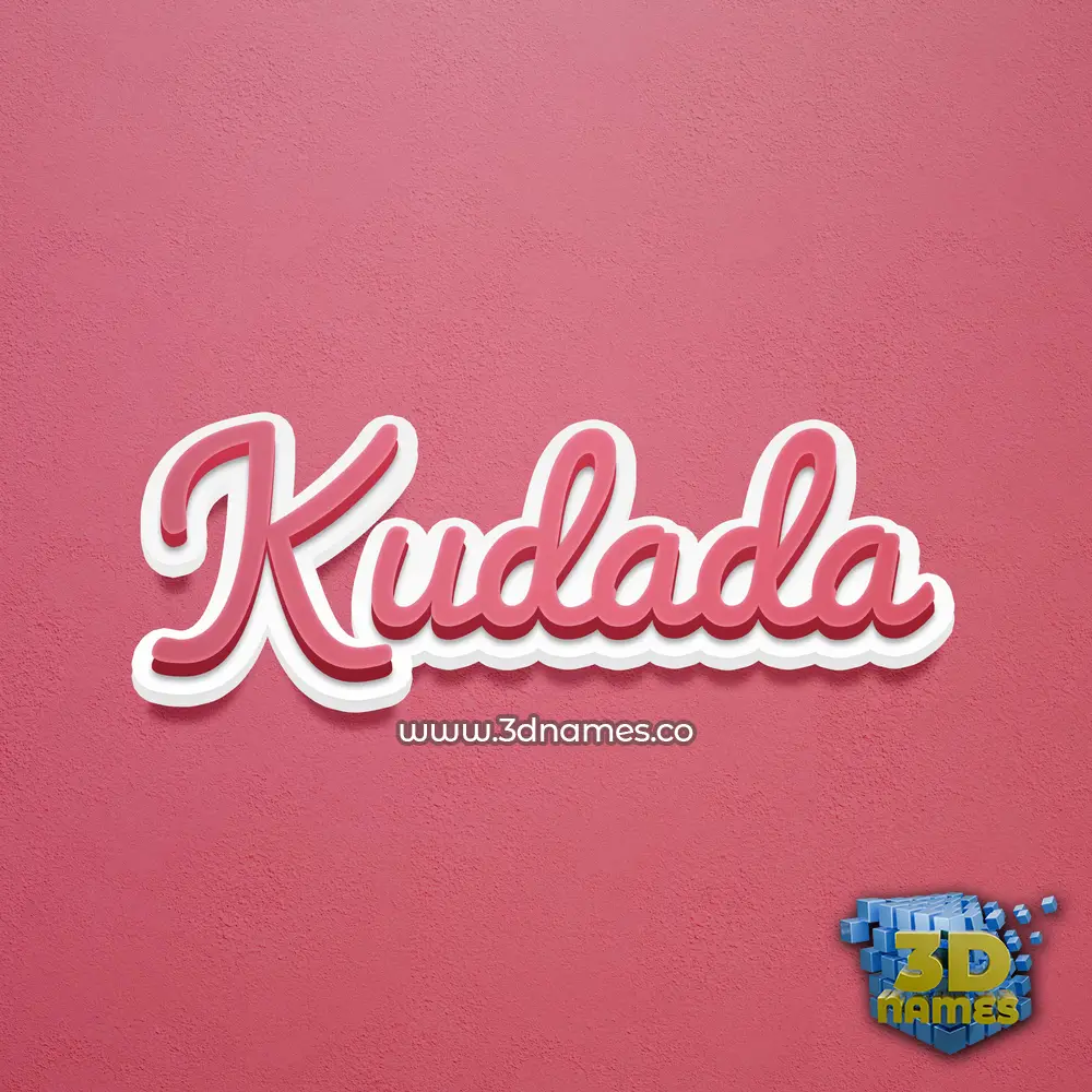 kudada in Red Scribble style - 3D name wallpaper