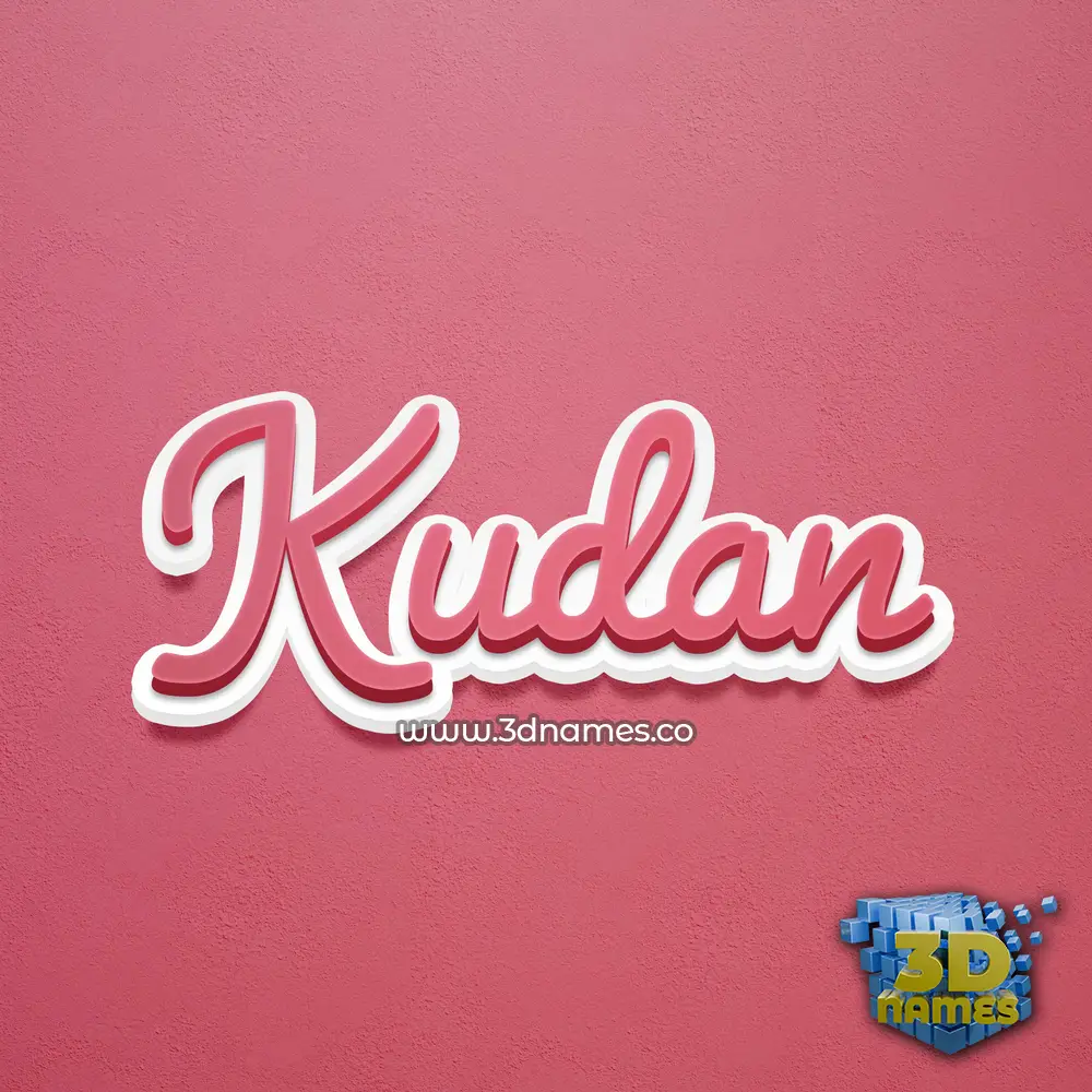 kudan in Red Scribble style - 3D name wallpaper