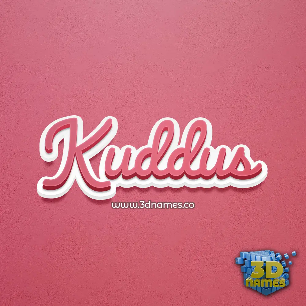kuddus in Red Scribble style - 3D name wallpaper