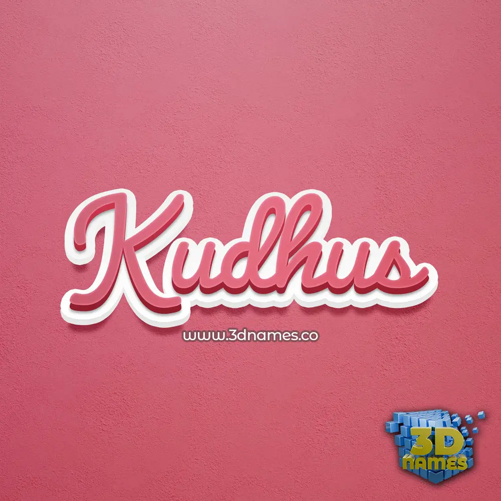kudhus in Red Scribble style - 3D name wallpaper