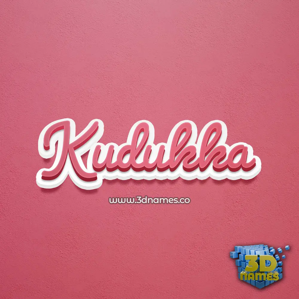 kudukka in Red Scribble style - 3D name wallpaper