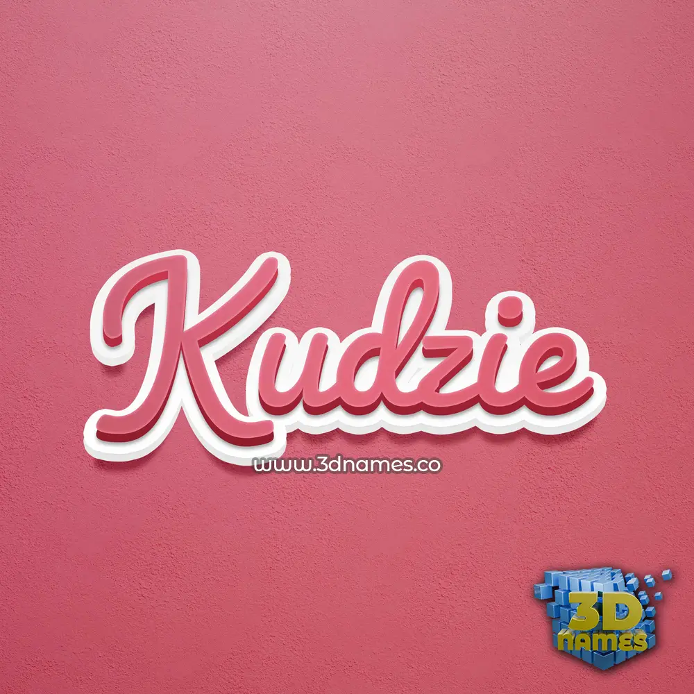 kudzie in Red Scribble style - 3D name wallpaper